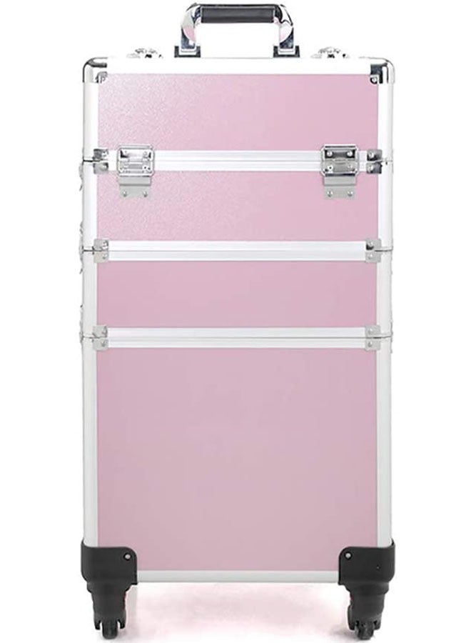 Professional Makeup Case, Rolling Makeup Trolley Case, Large Makeup Train Case, Portable Traveling Cosmetic Case, Lockable Jewelry Travel Cosmetic  - Image 1
