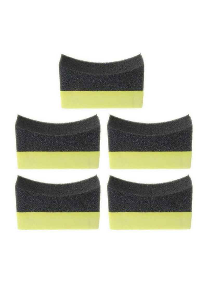 Generic Car Tire Cleaning Sponge Set - 5 Professional Wheel Wash Applicators for Easy Tire Dressing and Corner Cleaning - Curved Design for Effective Car Care and Maintenance.  - Image 1