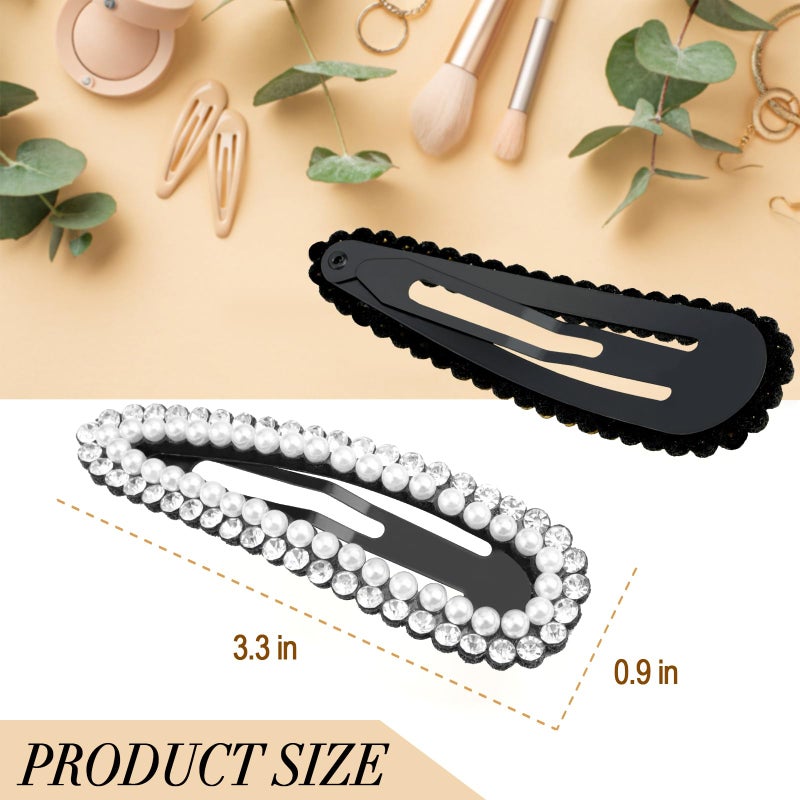 KANPRINCESS 2PCS Rhinestone Hair Clips,Snap Hair Accessories,Decorative Hair Clips,Rhinestone Barrettes For Women Girls(SET11) - Image 2