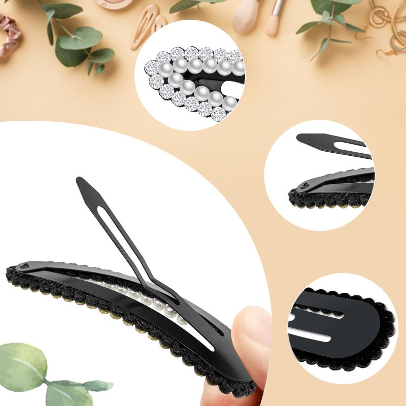 KANPRINCESS 2PCS Rhinestone Hair Clips,Snap Hair Accessories,Decorative Hair Clips,Rhinestone Barrettes For Women Girls(SET11) - Image 3