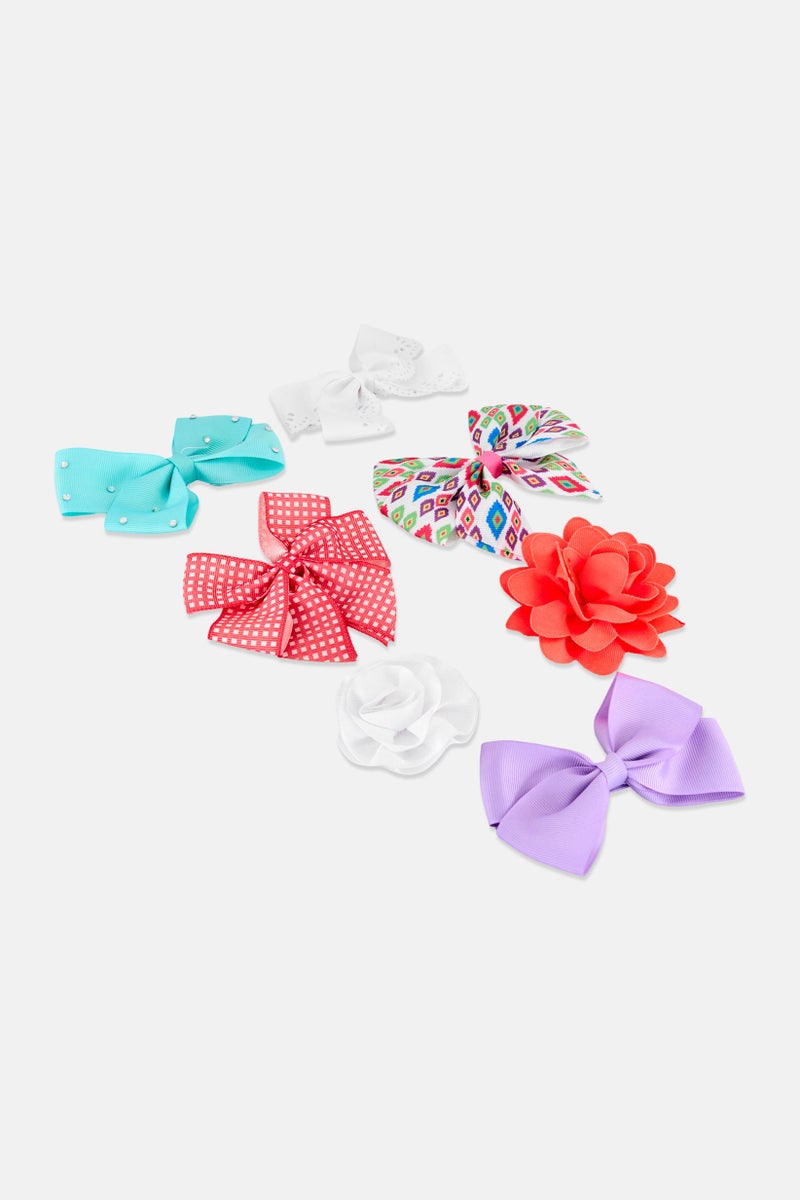 Expressions مجموعة bows شعر زهور باستيل للفتيات الأطفال 7 قطع، متنوعة - Image 3
