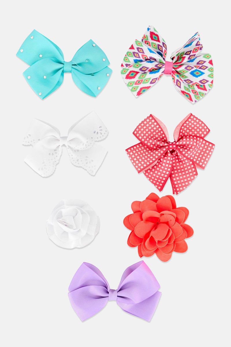 Expressions مجموعة bows شعر زهور باستيل للفتيات الأطفال 7 قطع، متنوعة - Image 2