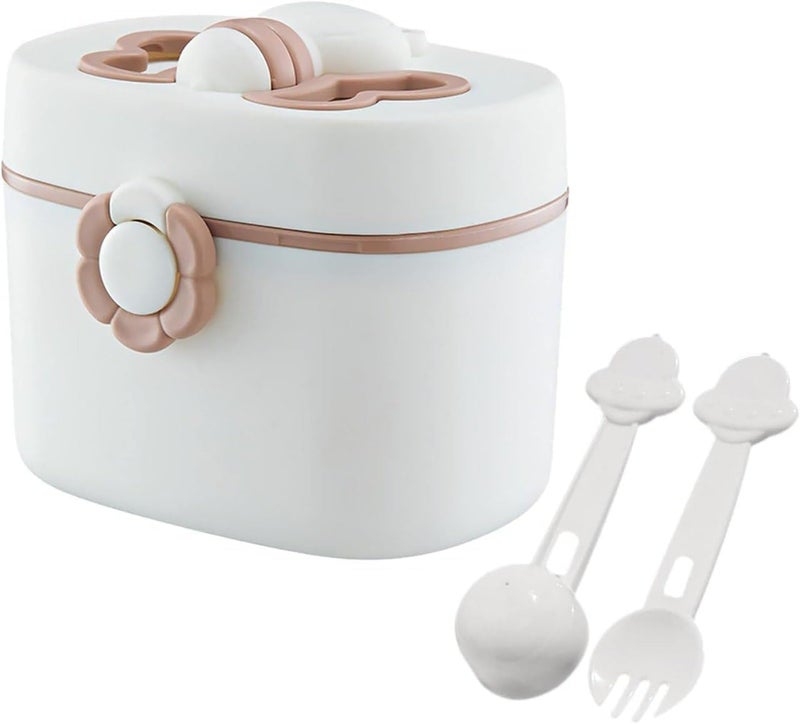 Bindex Baby Formula Dispenser with Scoop & Leveller, Foodgrade Pp Double Layer Anti-Leak Milk Powder Dispenser Container, Baby Snack Storage Container for Outdoor Travel, 410ML (Multicolor) - Image 1