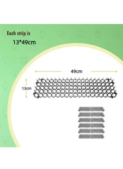oldlaiben 2 Pieces Cat Deterrent Mat, Scat Mat for Cats with Spikes, Cat Repellent Indoor Furniture, Outdoor Garden Fence Animal Barrier, Prickle Strips Network Digging Stopper Outdoor Spike Deterrent Mat, 13*49cm  - Image 2