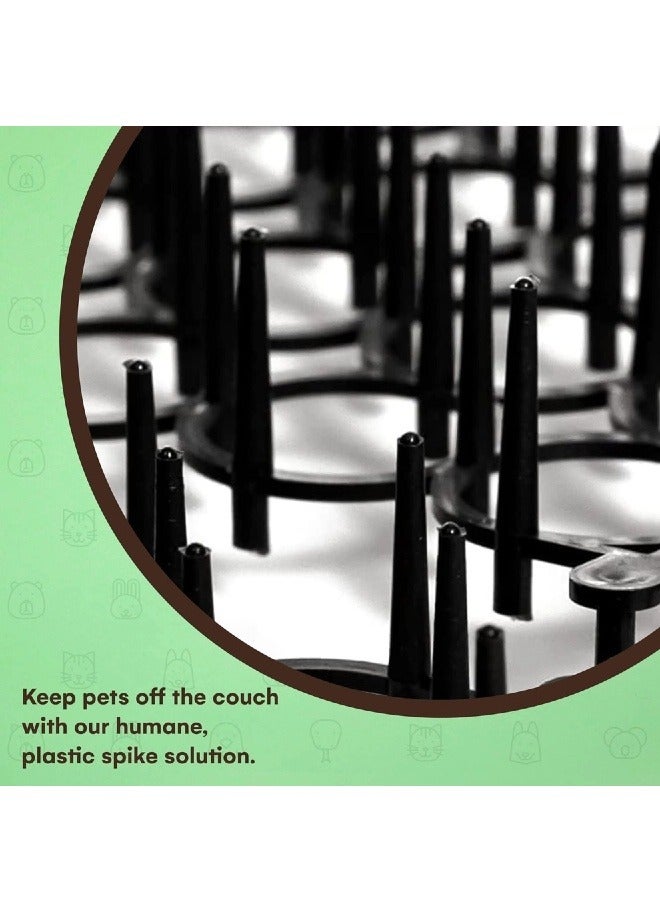 oldlaiben 2 Pieces Cat Deterrent Mat, Scat Mat for Cats with Spikes, Cat Repellent Indoor Furniture, Outdoor Garden Fence Animal Barrier, Prickle Strips Network Digging Stopper Outdoor Spike Deterrent Mat, 13*49cm - Image 3