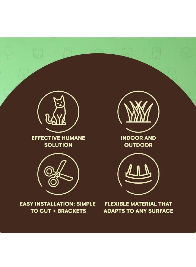 oldlaiben 2 Pieces Cat Deterrent Mat, Scat Mat for Cats with Spikes, Cat Repellent Indoor Furniture, Outdoor Garden Fence Animal Barrier, Prickle Strips Network Digging Stopper Outdoor Spike Deterrent Mat, 13*49cm - Image 4