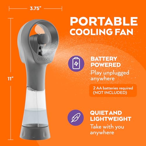 O2COOL Elite Water Misting Fan, Grey - Image 4