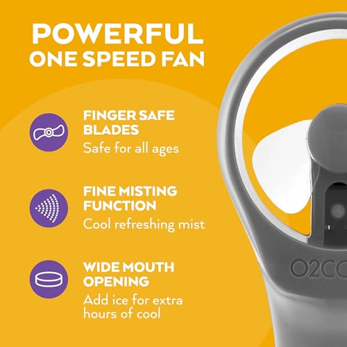 O2COOL Elite Water Misting Fan, Grey - Image 3