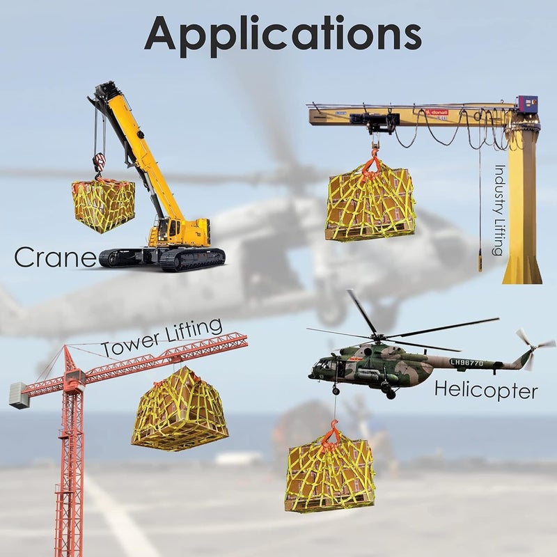 Web Safety Lifting Webbing - Cargo Lifting Nets, Lifting Pallet Cargo Nets Lifting Nets Heavy Cargo Lifting Bags Used for Cranes (Size : 1.5 X 1.5M/Mesh 10cm/Load 500kg) - Image 4