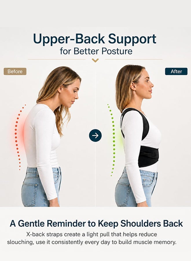 Polish'D Back Brace and Posture Corrector Back Straightener Belt Back Support Helps Hunchback Correction and Relieve Shoulder Neck Back Pain, Relieve Pressure On The Spine For Men And Women - Image 5