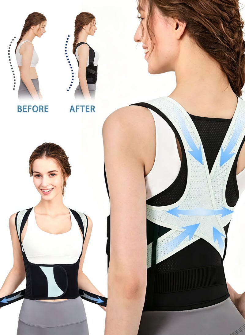 Polish'D Back Brace and Posture Corrector Back Straightener Belt Back Support Helps Hunchback Correction and Relieve Shoulder Neck Back Pain, Relieve Pressure On The Spine For Men And Women - Image 1