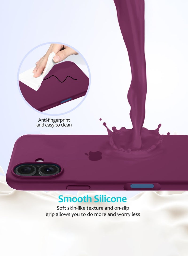 دبليو تيك غطاء حماية من السيليكون السائل الفاخر لجهاز آيفون 17 5G 2025 (MCRPSN) - برقوق - Image 3