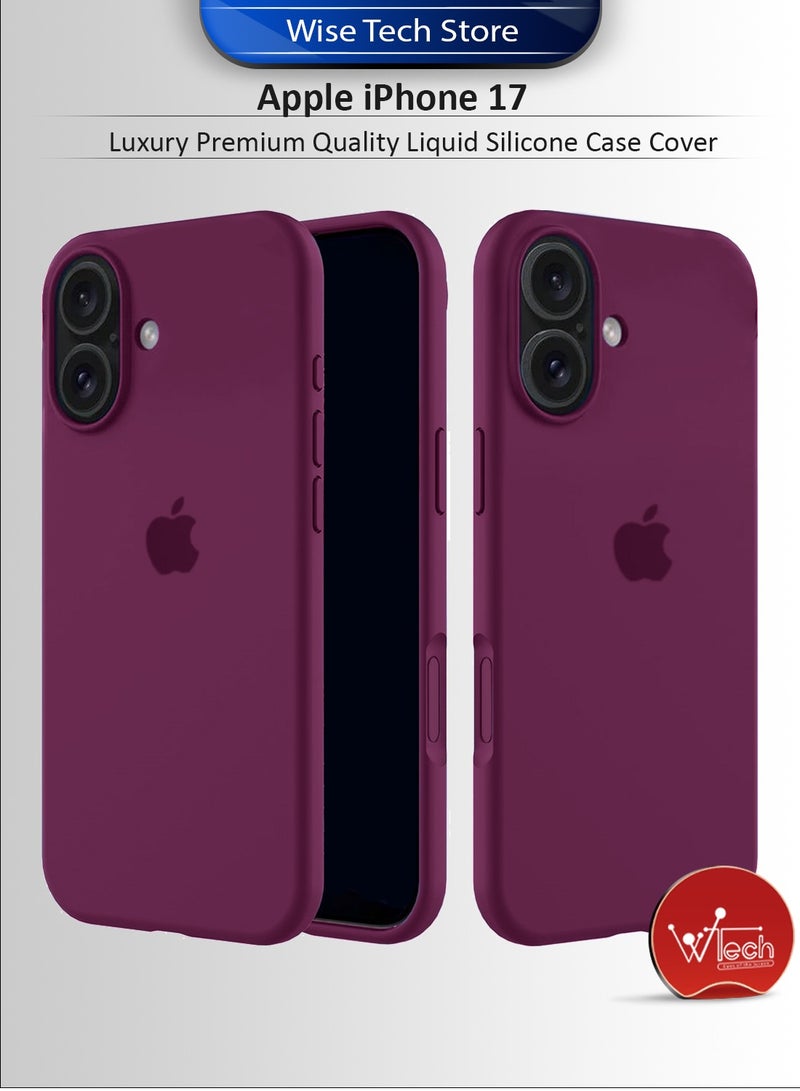 دبليو تيك غطاء حماية من السيليكون السائل الفاخر لجهاز آيفون 17 5G 2025 (MCRPSN) - برقوق - Image 1