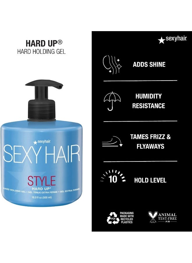 Sexy Hair - Style Hard Up Gel - Shine 9 / Hold 10, 16.9-Ounce Pump Bottle - Image 1