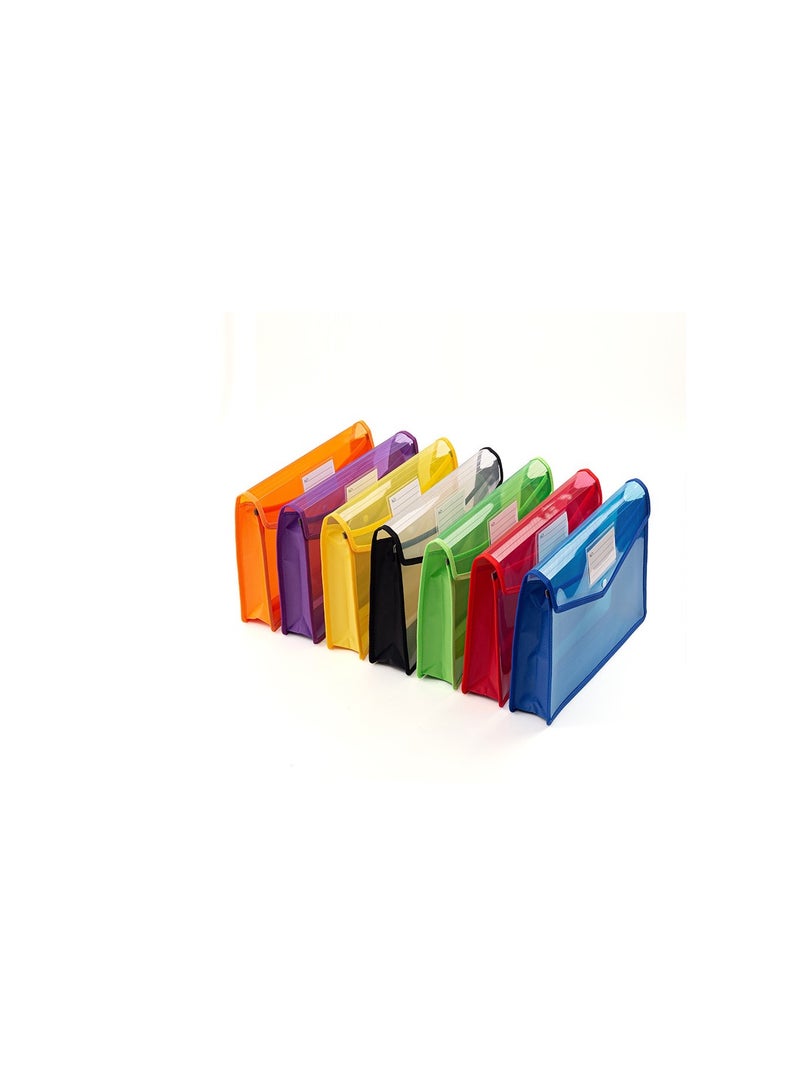 Generic A4 school office plastic folder with snap closure, envelope document wallet file folder ,waterproof transparent file pouch , plastic file folders  - Image 1