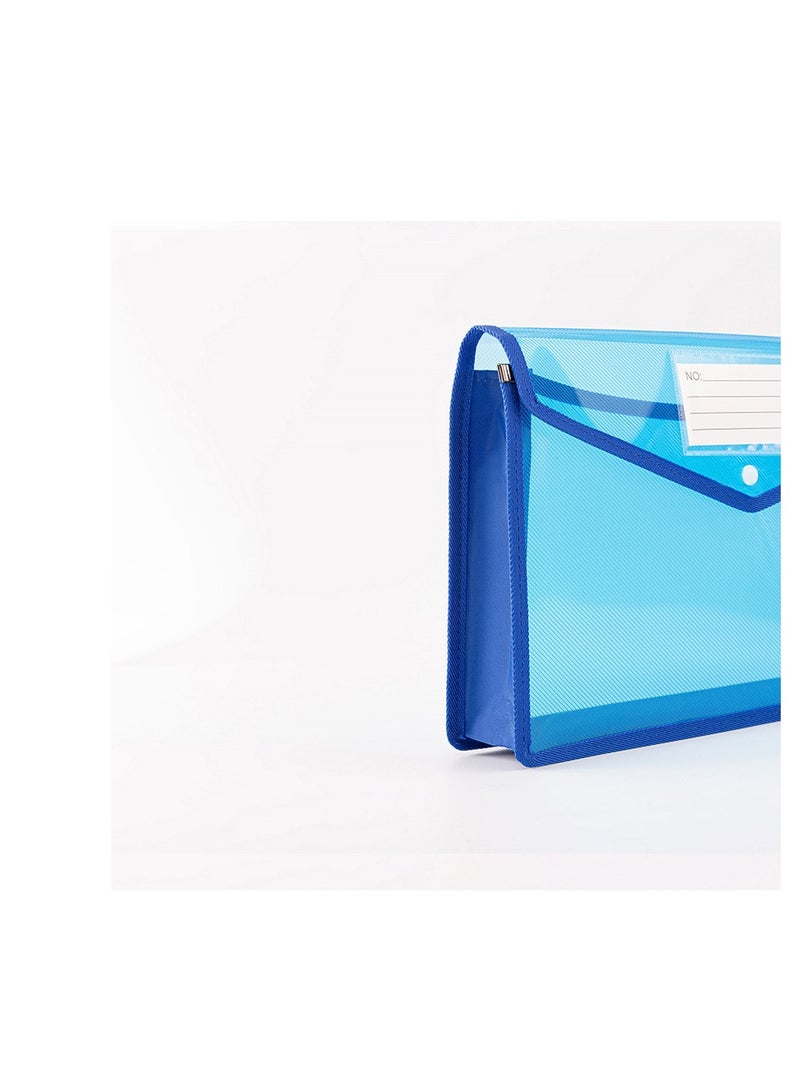 Generic A4 school office plastic folder with snap closure, envelope document wallet file folder ,waterproof transparent file pouch , plastic file folders  - Image 2