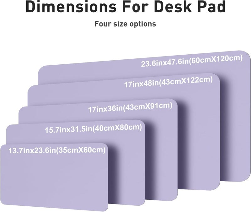 Aothia PU Leather Desk Mat,Large Mouse Mat,Non-Slip Desk Pad,Waterproof Table Protector Writing Pad for Office and Home (120x60cm,Lavender) - Image 3