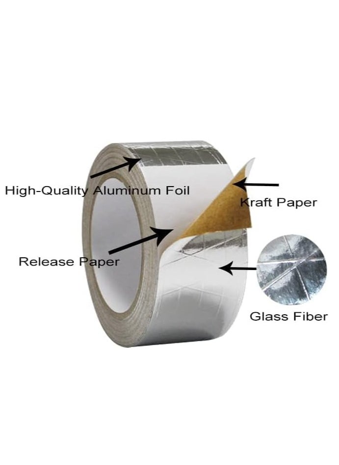 MARKQ FSK Tape, 3" x 25 yards Aluminum Foil Scrim Kraft Insulation Jacketing Tape for Insulating, HVAC Repair, Sealing Ducts, Pipework, Window Sill Gap, Roof Leak, 1 Roll  - Image 2