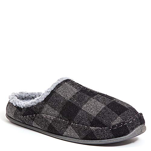 Deer Stags Unisex Nordic Fabric Slipper / Grey/Black Plaid / Men's 11 US / Wide - Image 1