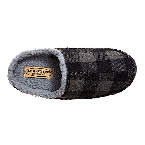 Deer Stags Unisex Nordic Fabric Slipper / Grey/Black Plaid / Men's 11 US / Wide - Image 2