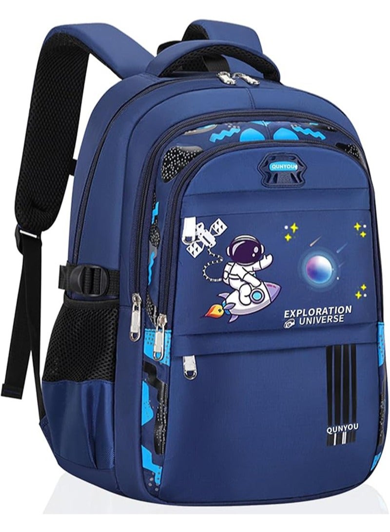 يواوليتي شنطة مدرسية للاولاد، حقيبة ظهر للأطفال - سعة كبيرة، مقاومة للماء وخفيفة الوزن للمدرسة (أزرق داكن) - Image 1