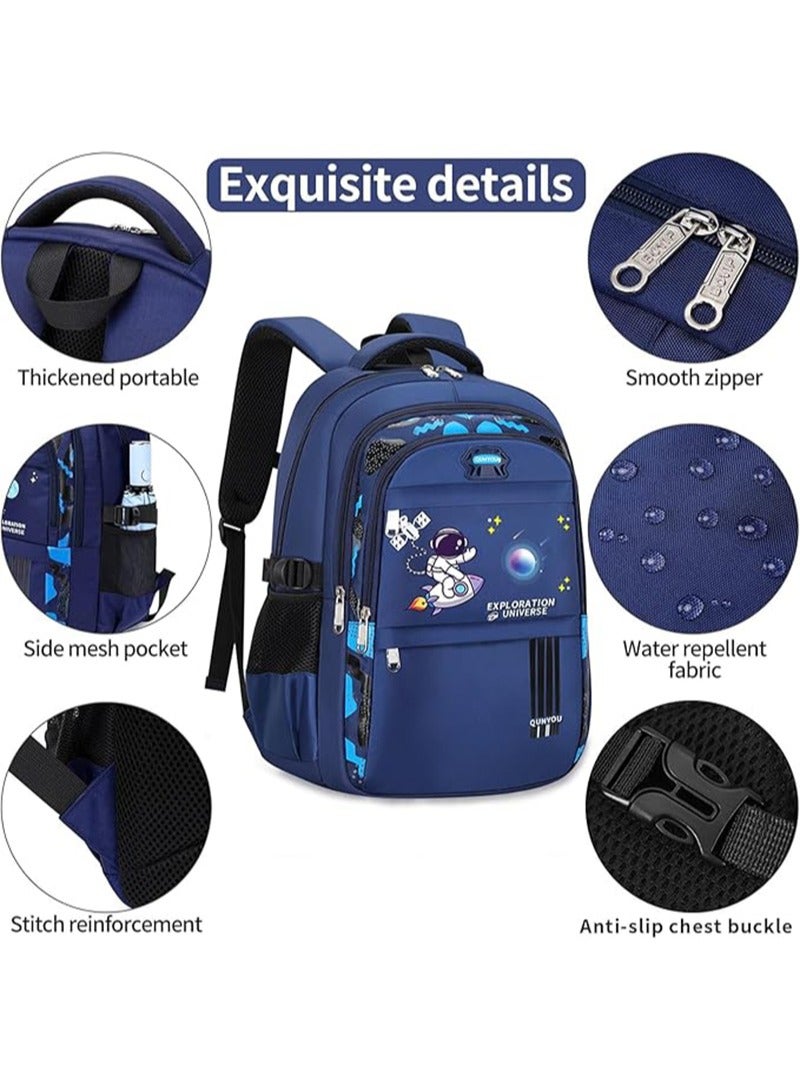 يواوليتي شنطة مدرسية للاولاد، حقيبة ظهر للأطفال - سعة كبيرة، مقاومة للماء وخفيفة الوزن للمدرسة (أزرق داكن) - Image 5
