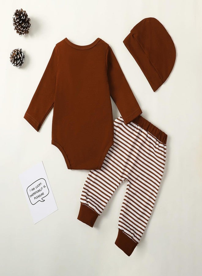 YINGISFITM طقم ملابس YINGISFITM My First Football Baby Boy Outfit، يتضمن بدلة كرة قدم بأكمام طويلة وبنطال رغبي، طقم ملابس بيسبول للأطفال (بني، 3-6 أشهر) - Image 3