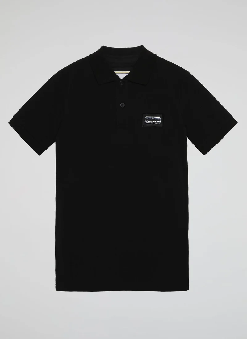PHILIPP PLEIN Black Patched Polo Shirt (Kids)