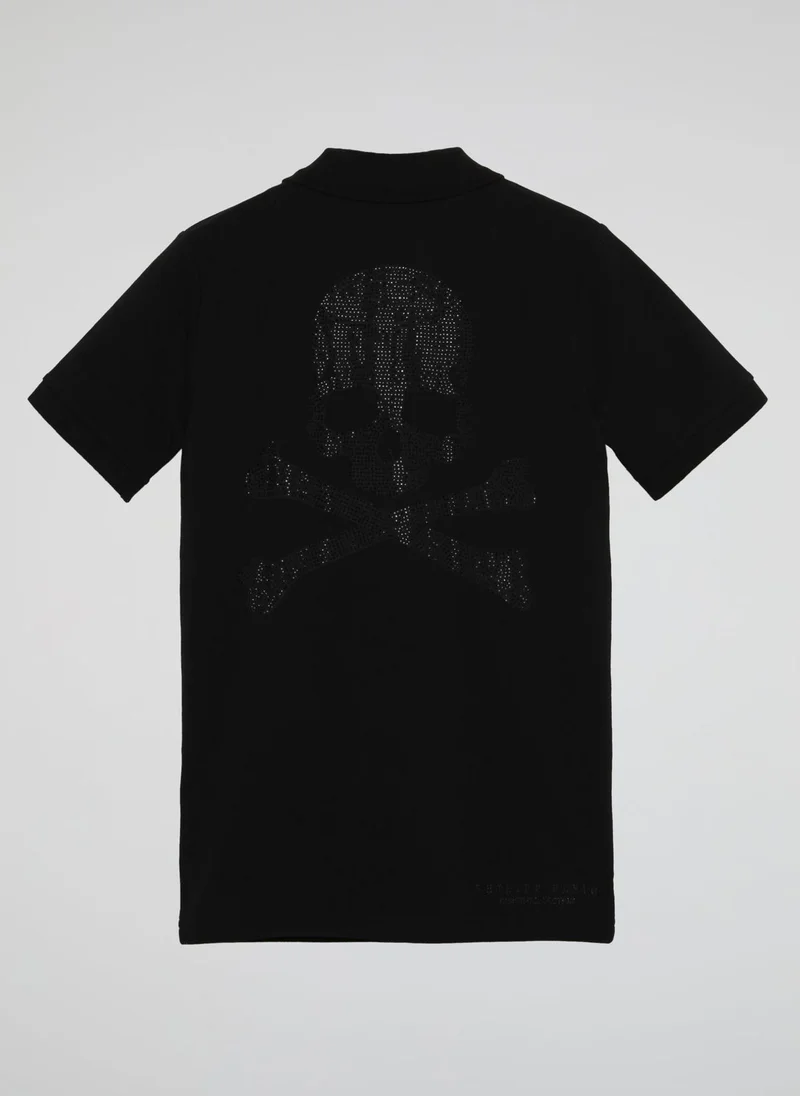 PHILIPP PLEIN Black Patched Polo Shirt (Kids)