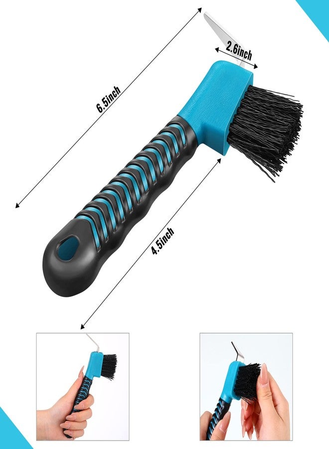 سكايليتي مجموعة سكايليتي المكونة من 10 قطع من فرشاة تنظيف حوافر الخيول بمقبض مطاطي ناعم، فرشاة محمولة لتنظيف حوافر الخيول، مستلزمات الخيول، لون عشوائي - Image 3