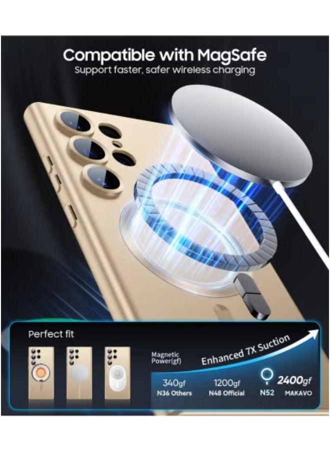 TIGER Samsung Galaxy S22 Ultra Case Cover Compatible with MagSafe – Ultra-Slim Magnetic Shockproof Back Case – Lightweight Clear Protective Cover for Galaxy S22 Ultra 6.8-Inch – Anti-Scratch Hard Shell with Precise Cutouts – Wireless Charging Ready – Soft TPU + PC Hybrid - Image 2