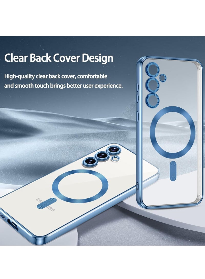 MIGOFAST Magnetic Clear Case for Samsung Galaxy A56 with Camera Lens Protector Magsafe Compatible Electroplated Soft TPU Shockproof Anti-Scratch Phone Case for Galaxy A56 Sky Blue - Image 5