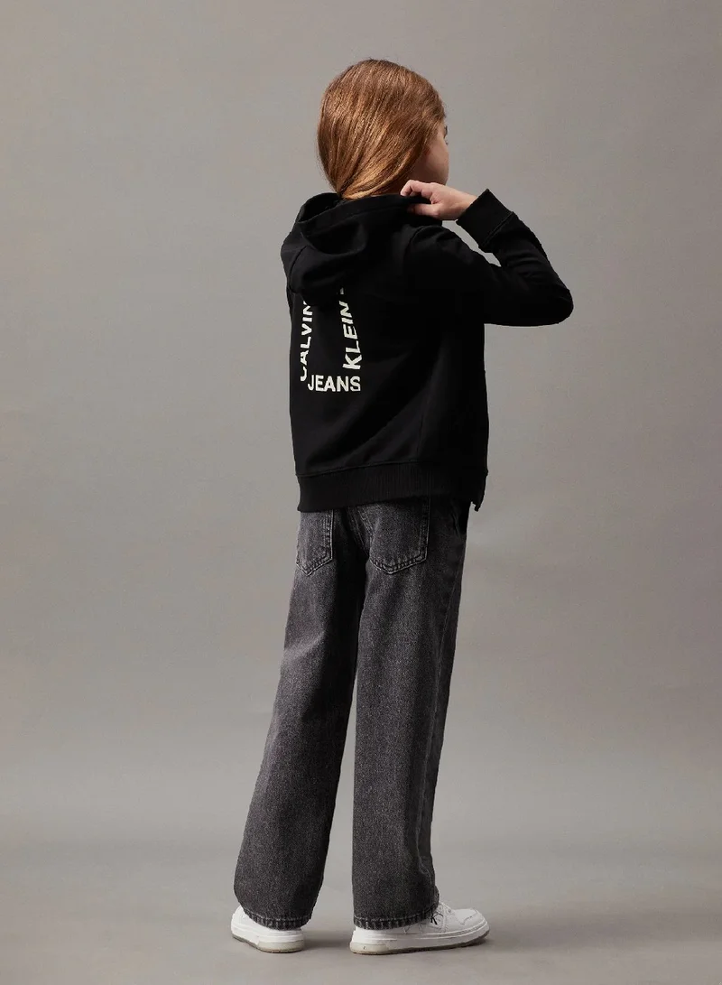 Calvin Klein Jeans Logo Terry Zip Up Hoodie