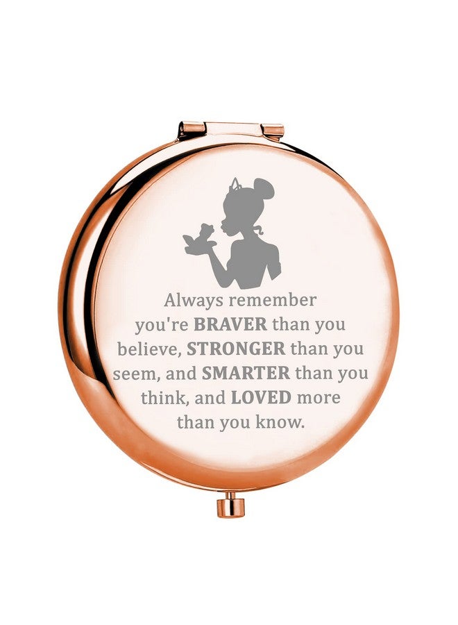 MYOSPARK Princess The Frog Inspired Gift Princess Fans Gift Tiana Princess Compact Makeup Mirror Jewelry Frog Lover Gift Fandom Gift (P Frog Mirror) - Image 1