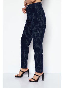 Missguided Women Regular Fit Tie Dyed Corduroy Pants, Navy  - Image 3