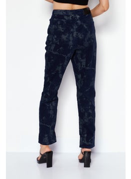 Missguided Women Regular Fit Tie Dyed Corduroy Pants, Navy  - Image 4