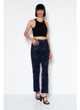 Missguided Women Regular Fit Tie Dyed Corduroy Pants, Navy  - Image 2