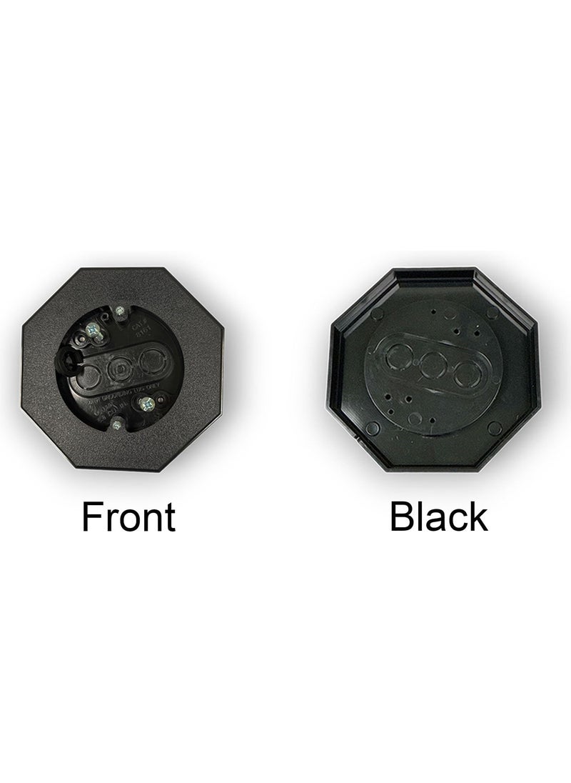 iMBAPrice iMBAPrice IMBA8161BK Vertical Siding Lamp Octagon Mounting Kit with Builtin Box for Outdoor Smooth Flat Surface Black  - Image 2