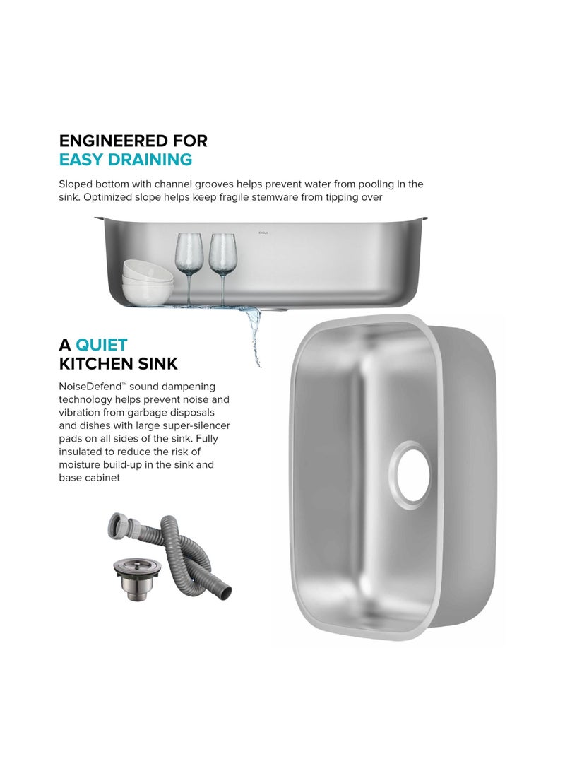 Shams Kitchen sink, 43 cm x 53 cm, 1 mm , with drainer and 3 mixers - Image 3
