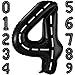 BBPOOL Race Car Number 4 Balloons40 Inch Racing Car 4 Birthday Balloons Two Fast Balloon Race Track Black 4 Balloon Number for Cars Theme Birthday Party - Image 2