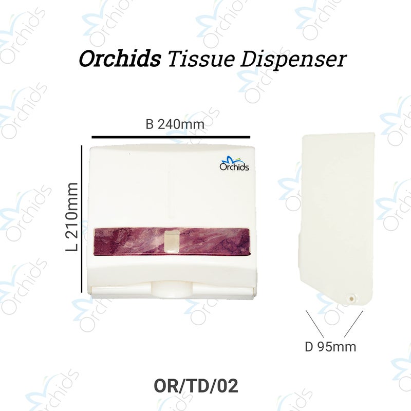 Orchids SMOOTH TOUCH Orchids Tissue Dispenser Wall Mounted Wall Mounted ABS Plastic Hand Paper Holder Paper Towel Dispenser for Home Office and Restroom, Business Commercial use (White) with One Packet Refill - Image 2