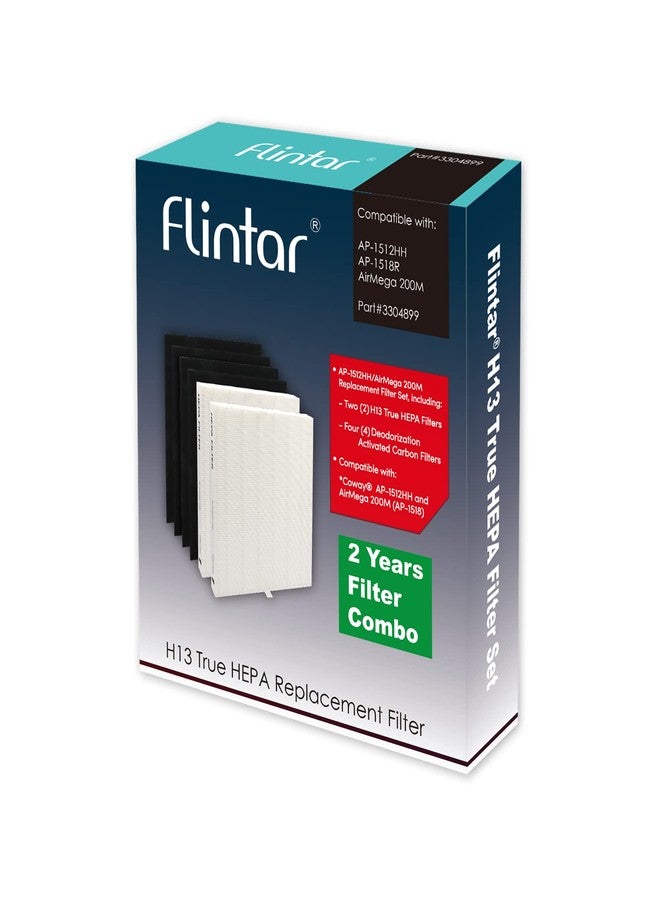 Flintar Replacement Air Filter, Compatible with Coway Air Purifier AP-1512HH and Airmega 200M, (2) H13 Grade Main Filter and (4) Activated Carbon Filters, 2-Year Filter Pack - Image 5