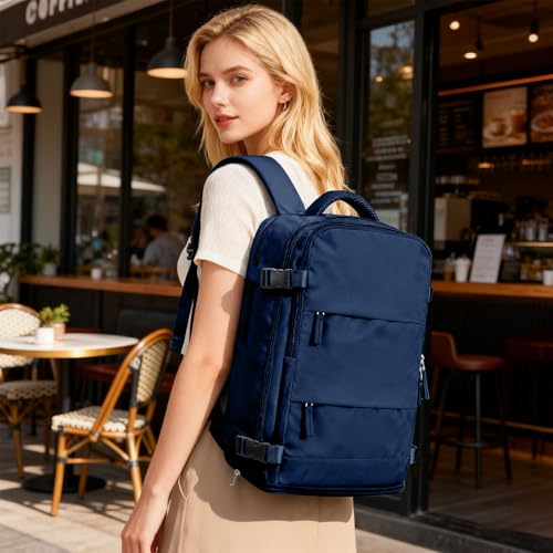 coofay Travel Backpack Carry On Backpack Personal Item Travel Bag Mochila De Viaje Carry On Backpack For Airplanes Traveling Backpack For Women Gym Backpacks College Backpacks Sapphire Blue - Image 3