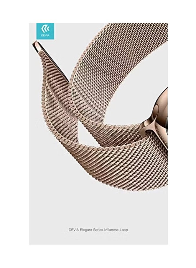 ديفيا حزام استبدال ميلانيز لووب من سلسلة إلينغانت، حزام من الفولاذ المقاوم للصدأ متوافق مع آبل ووتش 38/40 مم - الذهب الوردي - Image 3