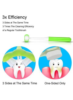 Patelai Patelai 4 Pieces Autism Toothbrush for Special Needs Soft Wrap-Around Training Tooth Brush Saving Time for Kids, Gentle Clean Tooth to Completely Cover The Toothbrush (Blue, Yellow, Green, Red)  - Image 5