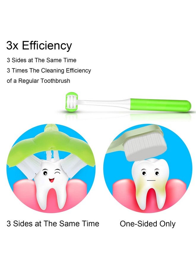 Patelai Patelai 4 Pieces Autism Toothbrush for Special Needs Soft Wrap-Around Training Tooth Brush Saving Time for Kids, Gentle Clean Tooth to Completely Cover The Toothbrush (Blue, Yellow, Green, Red) - Image 5