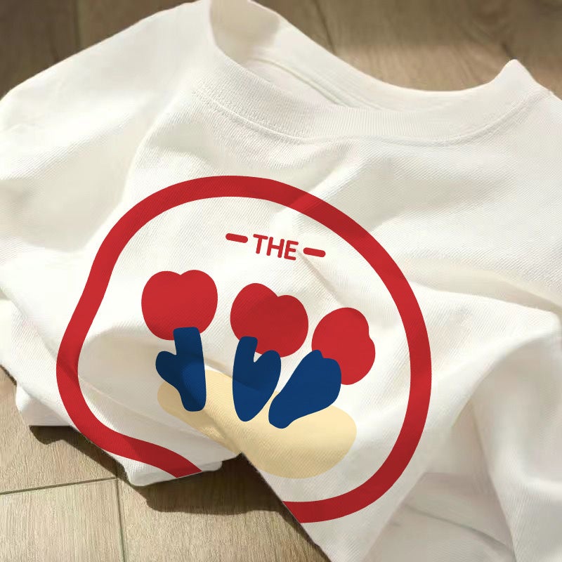 Factory wholesale short sleeve cherry balls printed clothes T-shirt trendy thin fashion Korean short sleeve T-shirt - Image 1