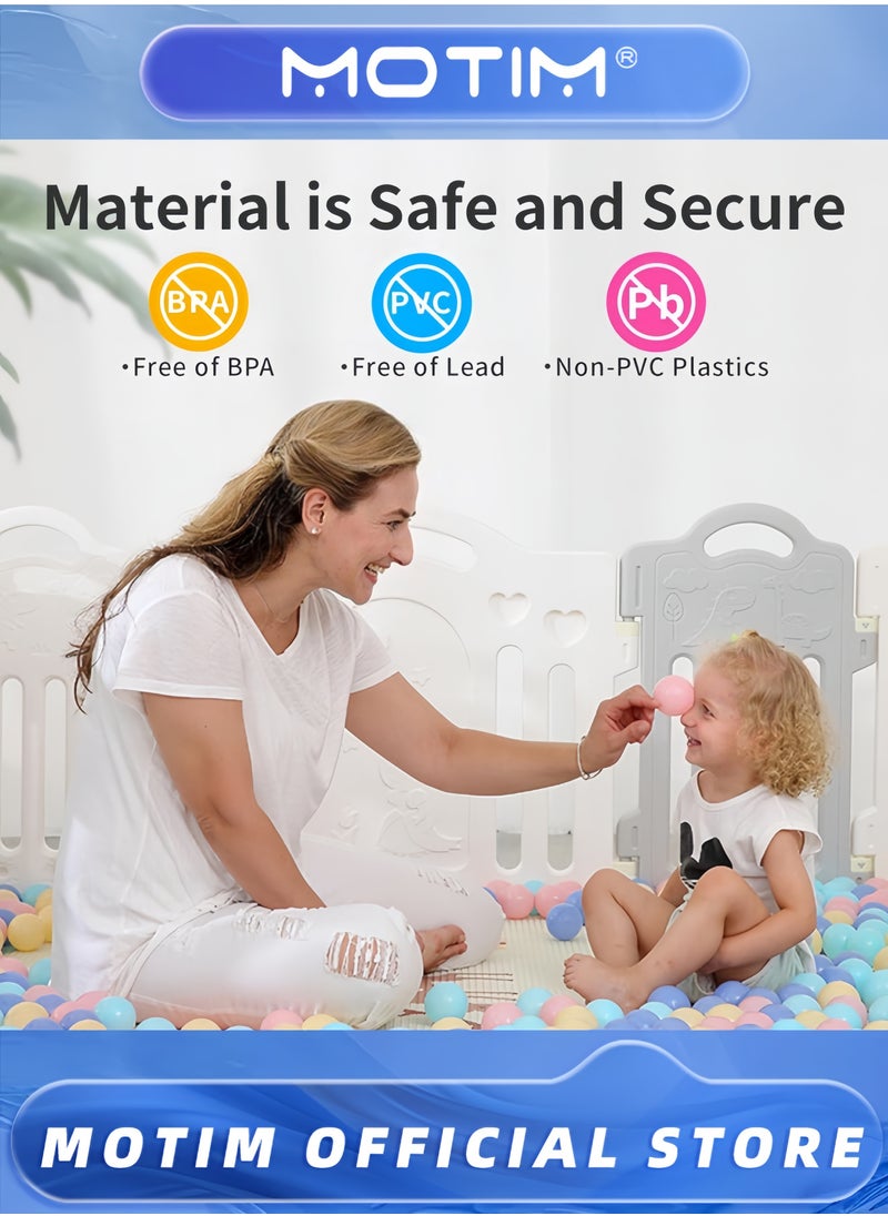 موتيم 100 قطعة من كرات اللعب البلاستيكية لحفرة الكرات متعددة الألوان في ألعاب لعب قابلة لإعادة الاستخدام للأطفال وألعاب مائية لحمام السباحة وكرات المحيط الماكرون  - Image 4