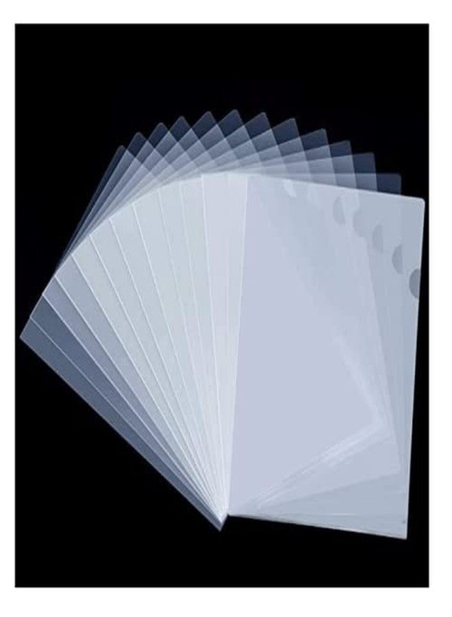 LC Documents Holder Paper Organizer L Folder File -A4 Size (Transparent) - Pack of 20 - Thickness - 18C (0.18mm) - Image 1