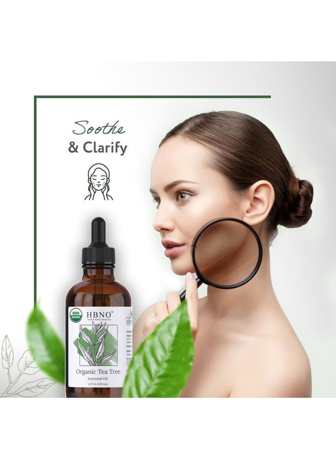 hbno Organic Tea Tree Essential Oil - Huge 4 oz (120ml) Value Size - USDA Certified Organic Tea Tree Essential Oil, Steam Distilled for Aromatherapy, Soap Making, DIY, Diffuser - Image 5